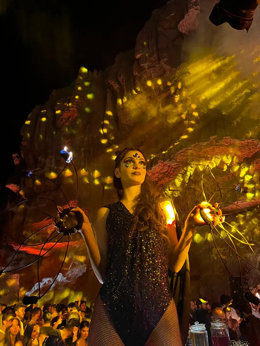 Fire performer at a night event