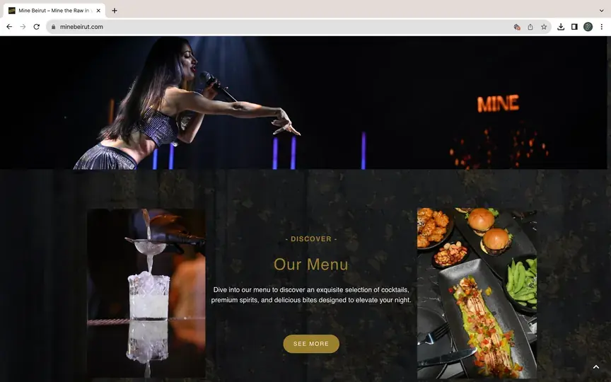 Mine Beirut nightclub website design