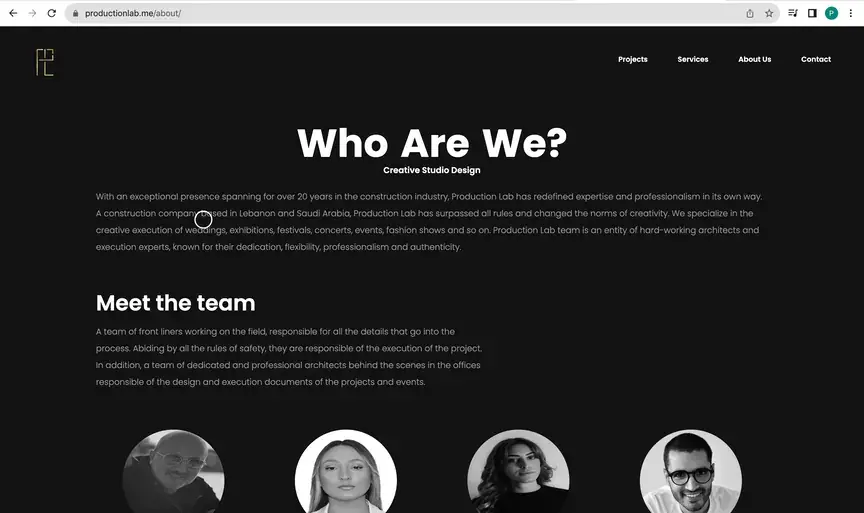 ProductionLab website designed and developed by SevenPees