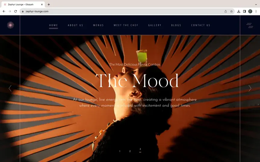 Zephyr Lounge website design